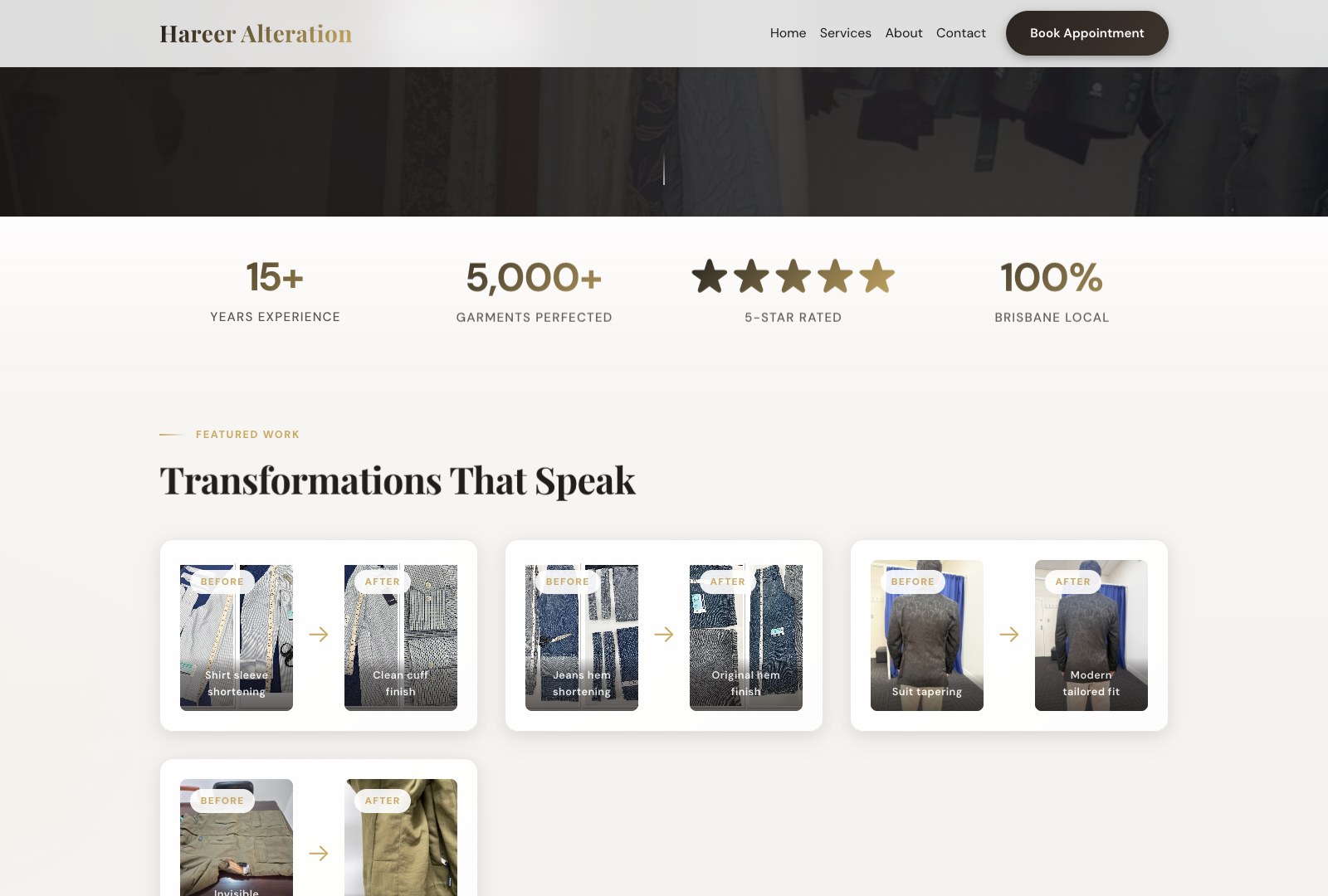 Hareer Alteration website detail